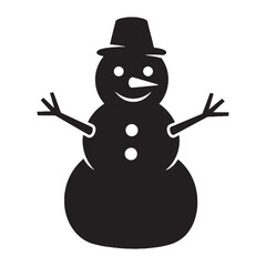 Chilled charm in buttoned form – Snowman silhouette formed with jolly Snowman vector – Snowman illustration – Christmas silhouette

