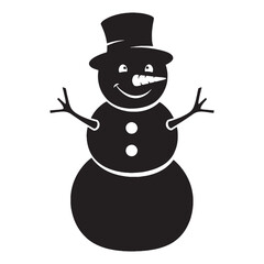 Holiday warmth in icy form – Snowman silhouette captured in glowing Snowman vector – Snowman illustration – Christmas silhouette

