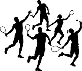 Tennis Player Silhouettes Collection
