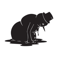 A frosty figure of joy – Snowman silhouette designed in soft Snowman vector – Snowman illustration – Christmas silhouette

