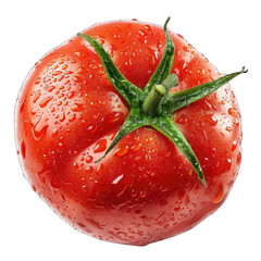 Ripe, wet tomato, top view