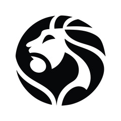 lion face vector logo silhouette.