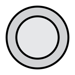 Empty Plate Vector Filled Icon Design