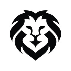 lion face vector logo silhouette.