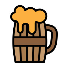 Beer Mug Vector Filled Icon Design