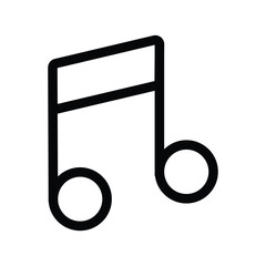 A minimalist twonote musical symbol in black outline against a white background