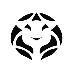 lion face vector logo silhouette.