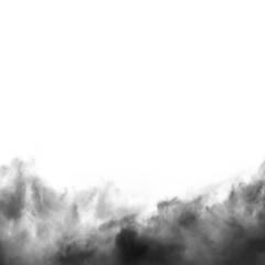 black cloud fluffy, fog or mist or smoke for overlay and design. isolated on transparent background. PNG file