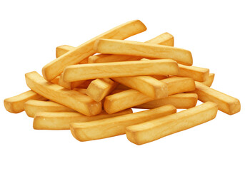 Isolated Pile of Golden French Fries
