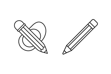 Pencils with abstract shapes writing drawing