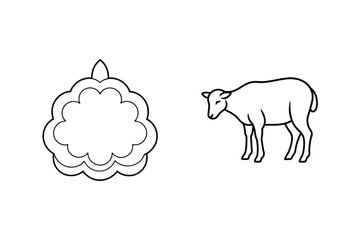 Sheep and cloud graphic lamb animal