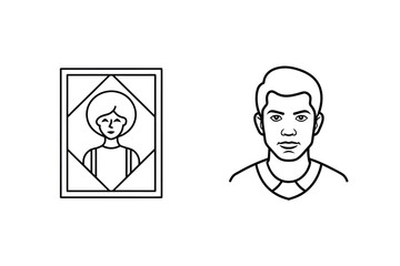 Portrait of a woman and a man drawing illustration
