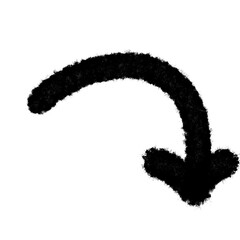 Curved Turn Black Arrow Direction Pointer Interface on Transparent Background PNG