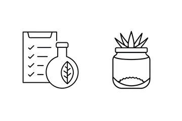 Checklist and plant in jar clipboard task list