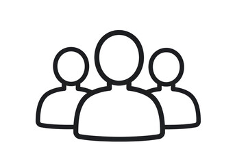 Isolated Group of People Outline Icon