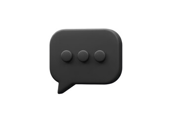 Isolated Black Speech Bubble with Three Dots