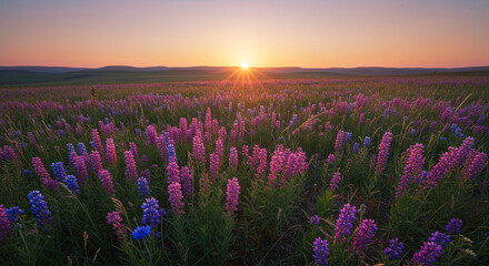 Fototapeta premium lavender field in the morning
