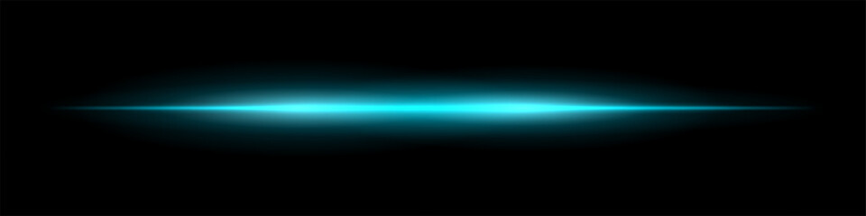 Horizontal glowing beam with soft blurred edges and bright center. Smooth gradient spreads across background forming minimal futuristic light effect.