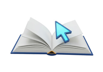 Isolated Open Book with Blue Cursor Icon Education