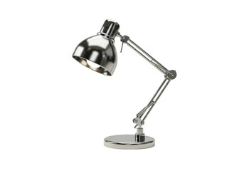 Isolated Modern Silver Desk Lamp for Office and Study Lighting