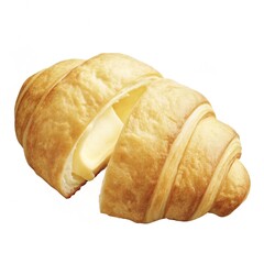 3d croissant isolated on white