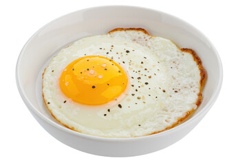 Isolated Sunny-Side-Up Fried Egg in White Bowl