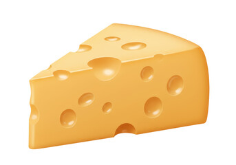 Isolated Slice of Delicious Swiss Cheese