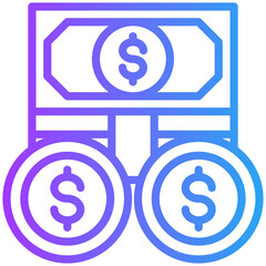 Cash money icon for audit, business, website, application, printing, document, poster design, etc