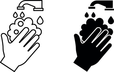 Hand washing icon hygiene cleanliness health safety