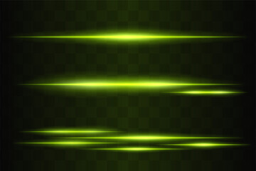 Glow. Horizontal glowing flares arranged in vertical sequence with blurred edges. Smooth transitions create motion effect and depth across transparent grid background.