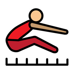Long Jump Vector Filled Icon Design