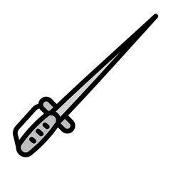 Fencing Sword Vector Filled Icon Design