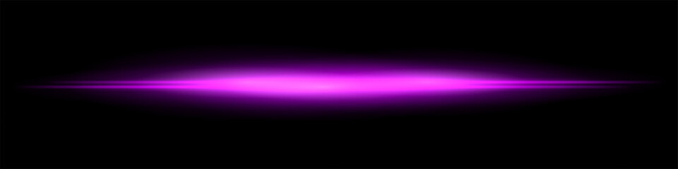 Intense horizontal beam with bright central area and wide fading glow. Clean abstract effect combining sharp and soft contrasts in one direction.
