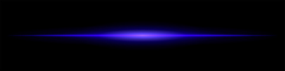Single horizontal beam with intense glow at the center and sharp fade at the edges. Creates a clean visual effect with minimal abstract focus.