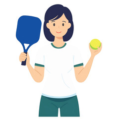 ピックルボールを説明する女性のイラスト