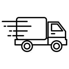 Fast Delivery Truck Icon. Express Shipping Outline