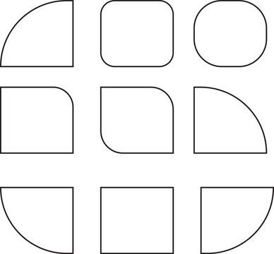 Vector rectangle outline set &ndash; geometric frame elements