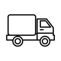 Delivery Truck Icon. Cargo Transport Vehicle Outline Shipping Logistics Vector