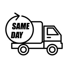 same day delivery truck with a cargo