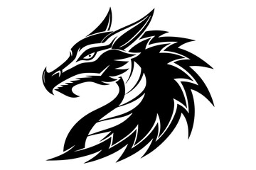stylized dragon black and white silhouette