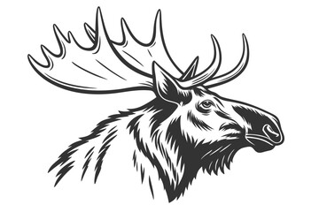 moose head silhouette vector