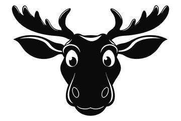 moose head black and white silhouette