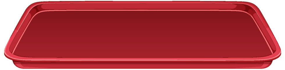 Minimalist Red Fast Food Tray Illustration