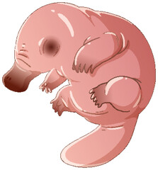 Cartoon Baby Platypus in Soft Pastel Colors