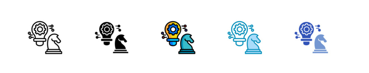 Smart Business Strategy  Icon Set Multiple Style Collection