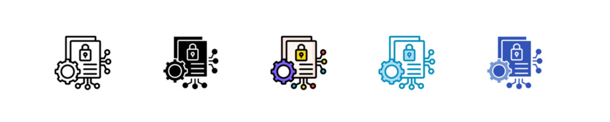 Smart Contract Management  Icon Set Multiple Style Collection