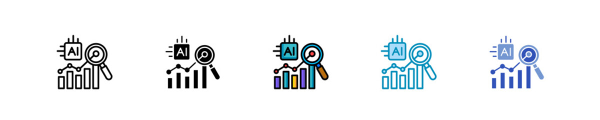 Ai-Powered Sales Forecasting  Icon Set Multiple Style Collection