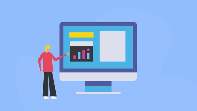 Business analyst monitors key performance indicator on screen, while cross referencing a completed checklist for task validation and reporting. 