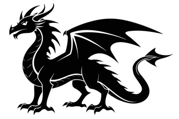 stylized dragon black and white silhouette