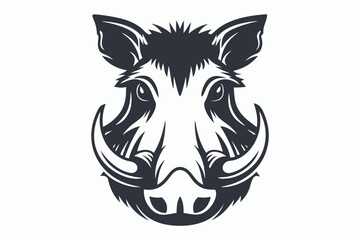 Obraz premium warthog head black and white silhouette